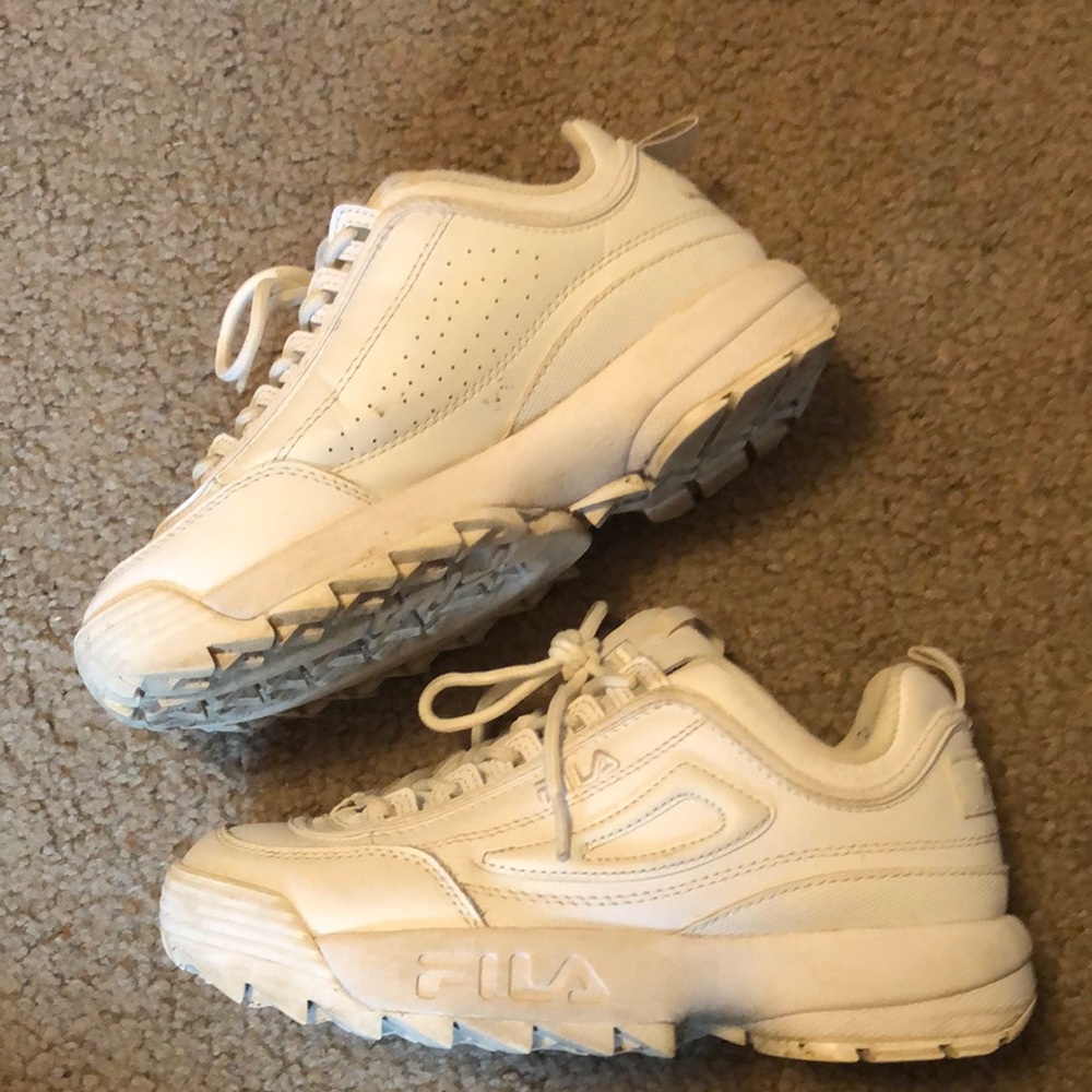 Classic chunky white Filas